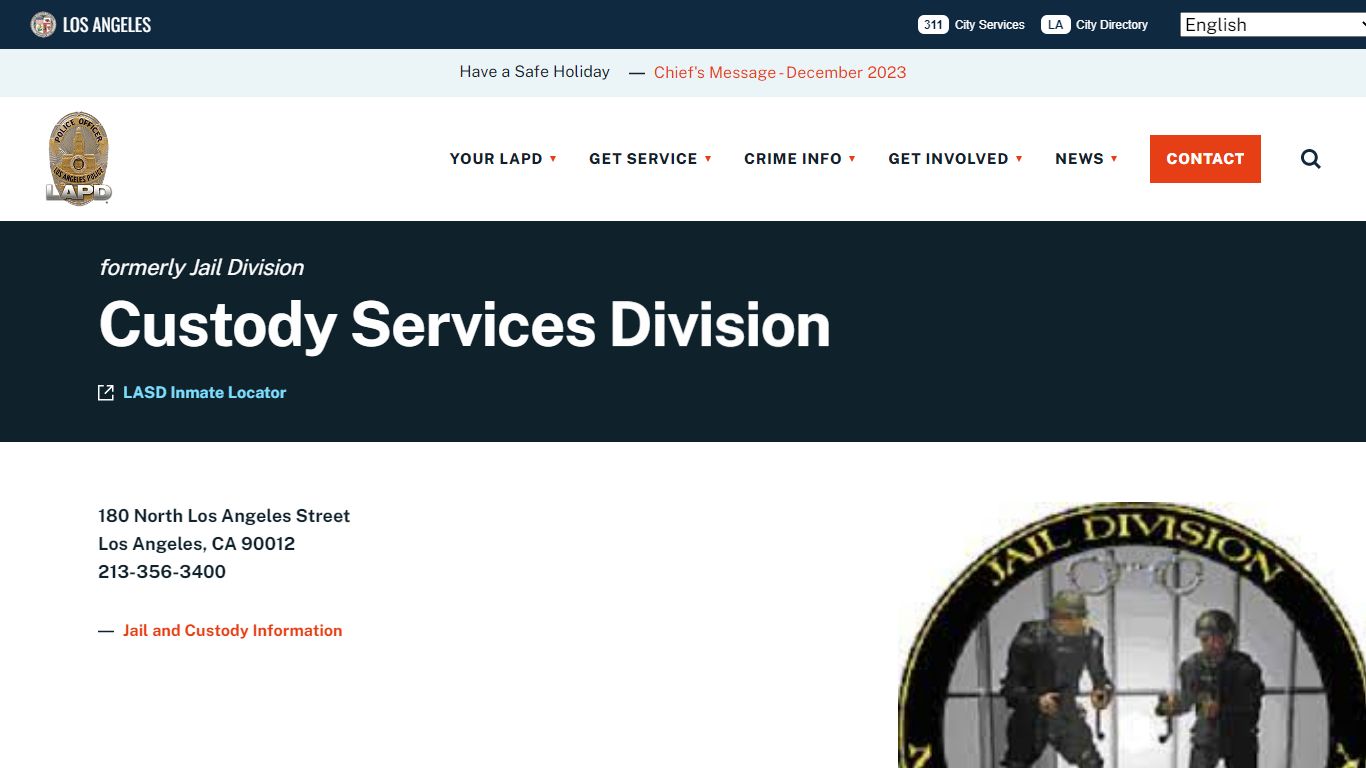 Custody Services Division - LAPD Online